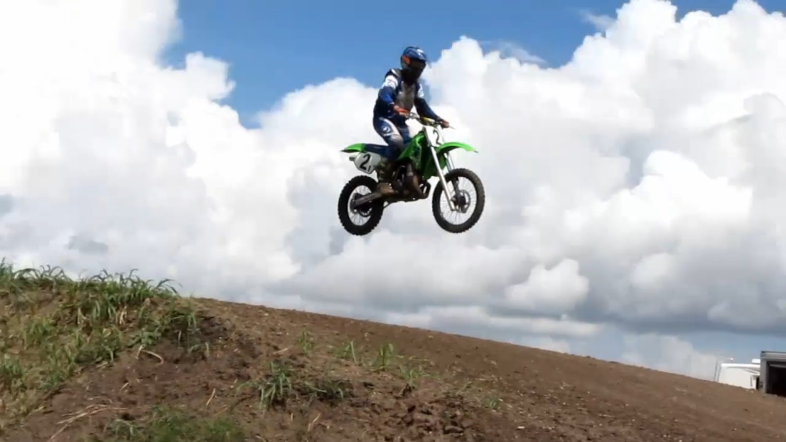 Motocross Racer in the Air at Riesel Texas